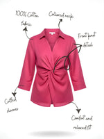 Pretty cotton smart designer top in pink