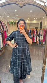 Chequered cotton kurta pant
