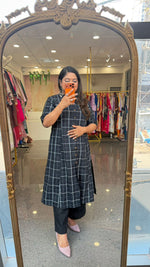 Chequered cotton kurta pant