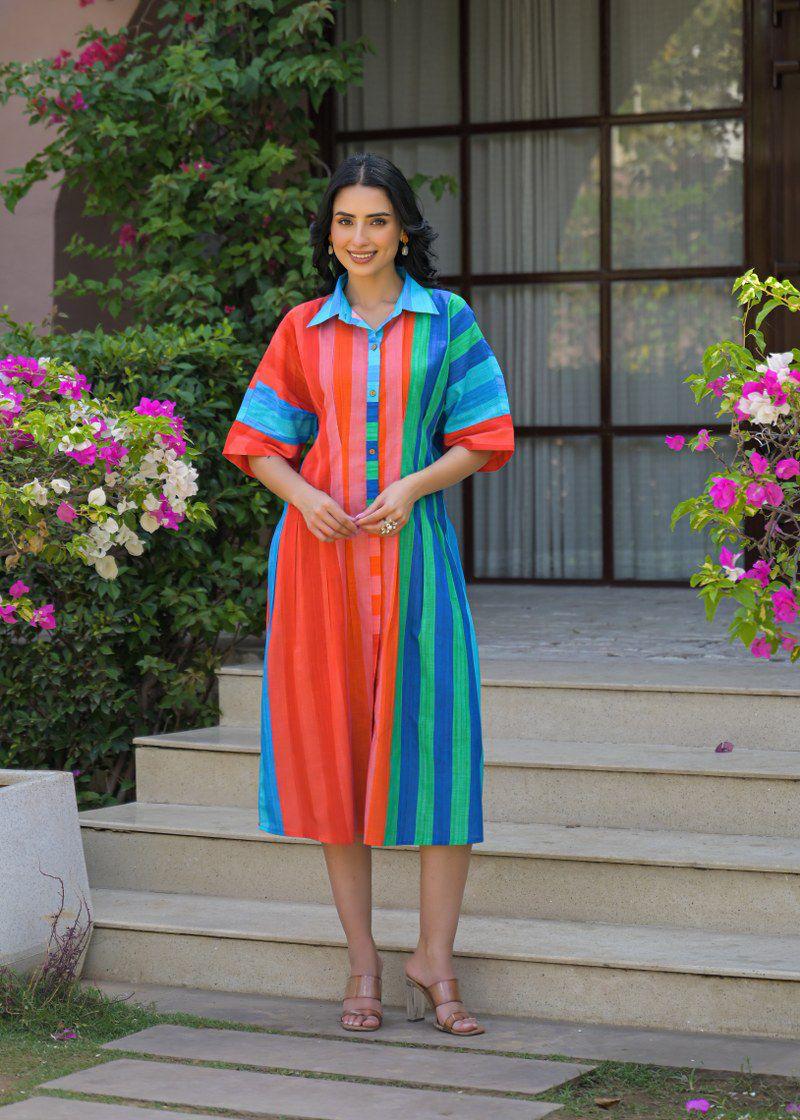 Bestselling in new colour. Super pretty one piece stripe dress