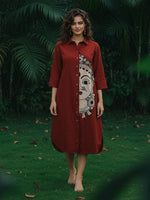 Pretty Kalamkari cotton dress in red