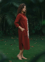 Pretty Kalamkari cotton dress in red