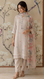 Super pretty jute cotton Mul lining highlighted pocket suit set