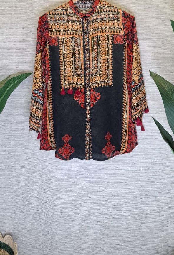Viral crepe shirt ! Ajrakh crepe shirt
