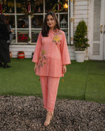 Embroidered cotton co ord set