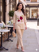 Super pretty cotton paired with jute applique co ord set