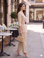 Super pretty cotton paired with jute applique co ord set