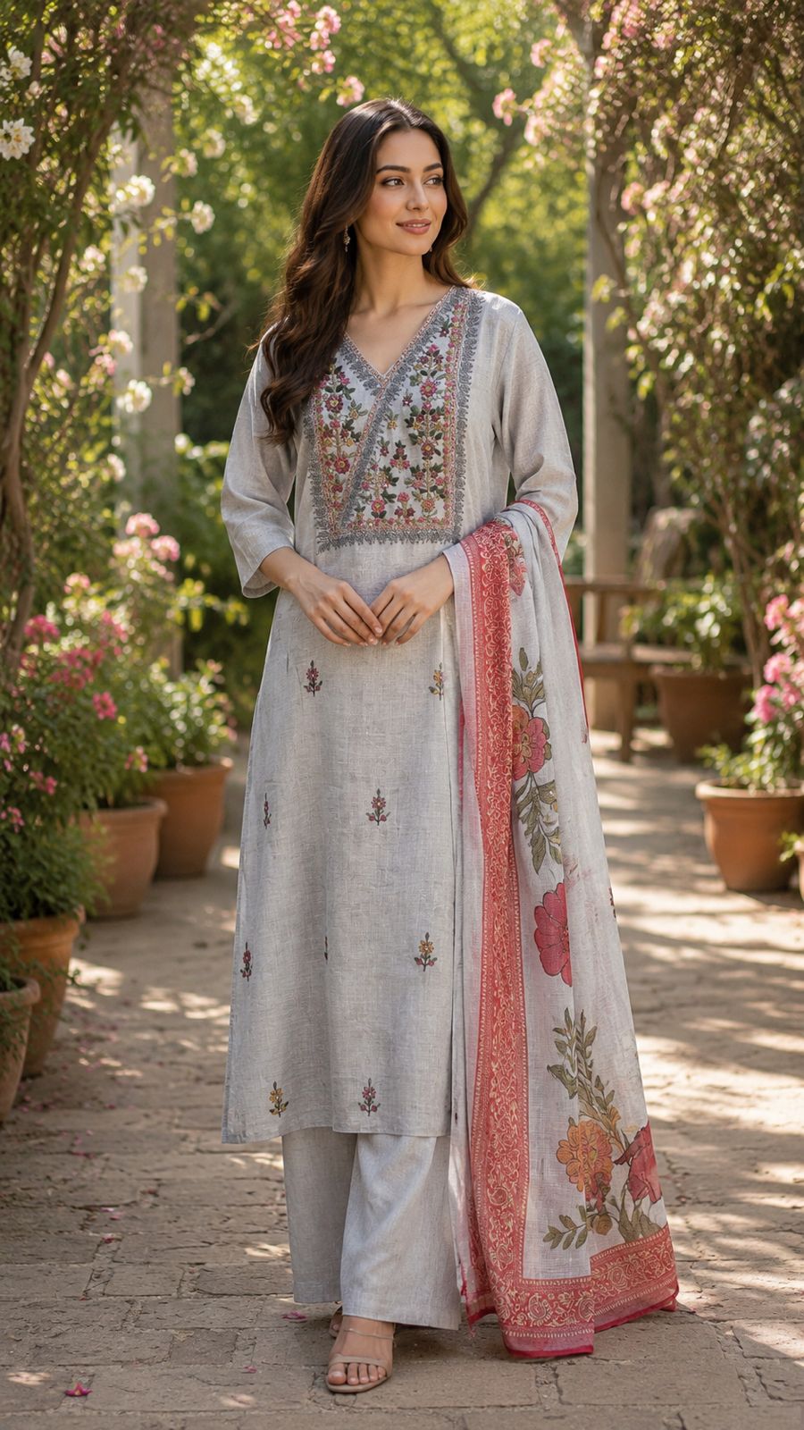 Beautiful jhute embroided full suit