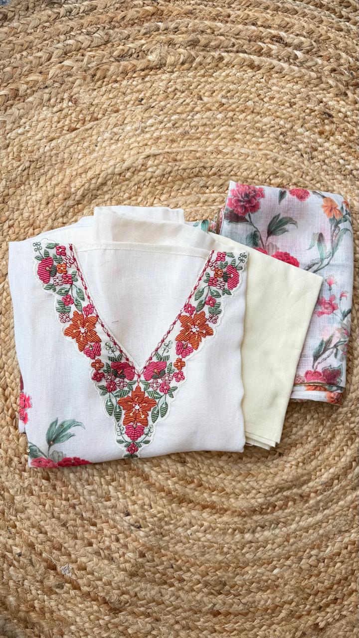Linen digital printed Unstitched full suit