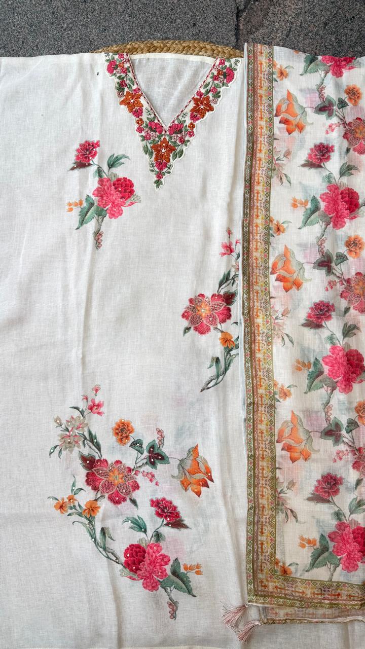 Linen digital printed Unstitched full suit