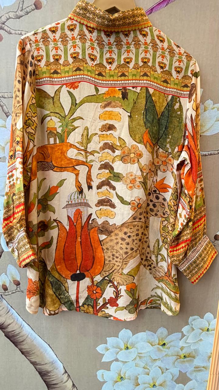 Pure crepe designer shirt pretty floral