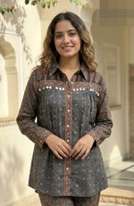 Mul silk ajrakh co ord set