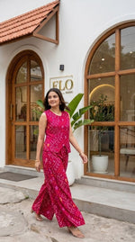 Premium cotton bandhani print pink co ord