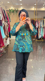 Pure crepe blue top