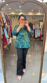 Pure crepe blue top