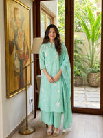 Applique work pure cotton full suit set
