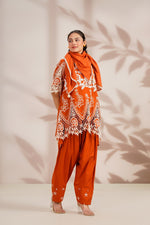 Premium embroidered cotton farshi salwar suit set