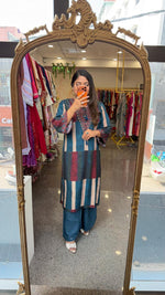 Super soft Mul silk stripes kurta pant