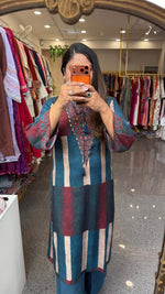 Super soft Mul silk stripes kurta pant