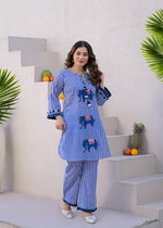 Gorgeous pure cotton with lace detailing stripes