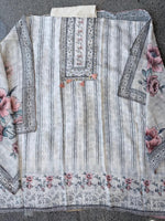 Pretty linen cotton unstiched suit set