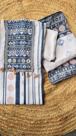 Pretty linen cotton unstiched suit set