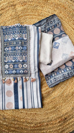 Pretty linen cotton unstiched suit set