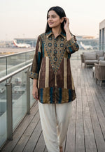 Crepe silk ajrakh crepe shirt
