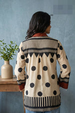 Wow polka dot Mul silk shirt red and black