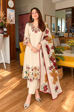Super pretty embroidered suit set with digital dupatta