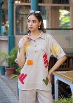 Applique work jute cotton co ord