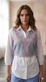 Applique work pure cotton blue Co ord set