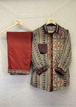 Pure crepe ajrakh crepe co ord