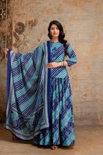 Pure cotton lehariya and bandhani skirt and dupatta