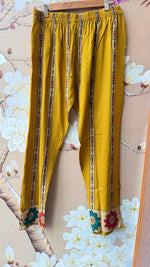 Pretty kalamkari front n back designer mul silk co ord in yellow (slim fit).