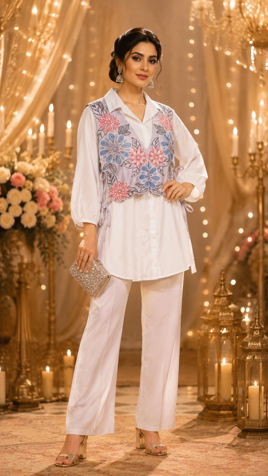 Super smart applique work cotton co ord