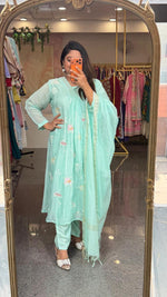Premium pretty Mul chanderi fully embroidered