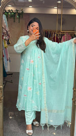 Premium pretty Mul chanderi fully embroidered