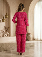Pink bandhani smart cotton co ord