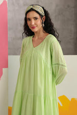 Pretty Mul cotton shifli ombré dress in mint green (loose fit)