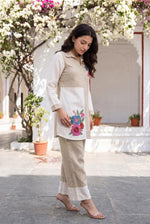 Pretty linen with embroidery co ord