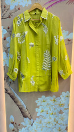Gotta detailing Mul chanderi lining co ord in green
