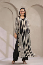Designer pure crepe co ord set in black