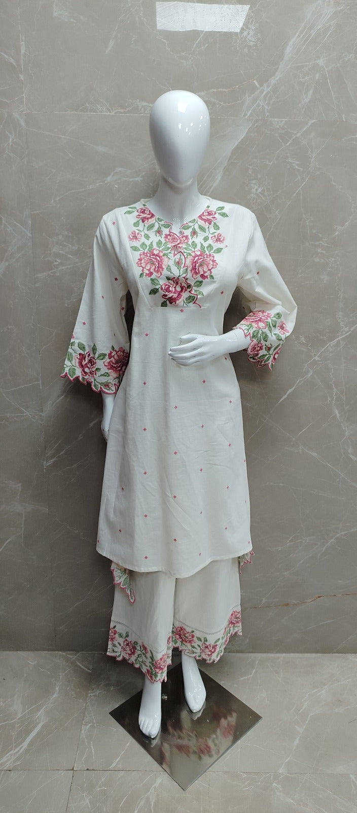 Super premium cotton embroidered co ord set