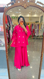 Pretty Russian silk heavy handwork Co ord set (loose fit)