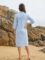 Pure cotton embroidered one piece in blue