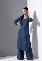 High n low super soft denim cotton stylish Co ord set