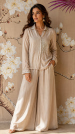 Premium chinon heavily embellished co ord