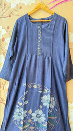 Pretty dola silk blue colour gold zari detailing suit set