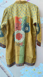 Pretty crepe silk digital printed front n back co ord in yellow
